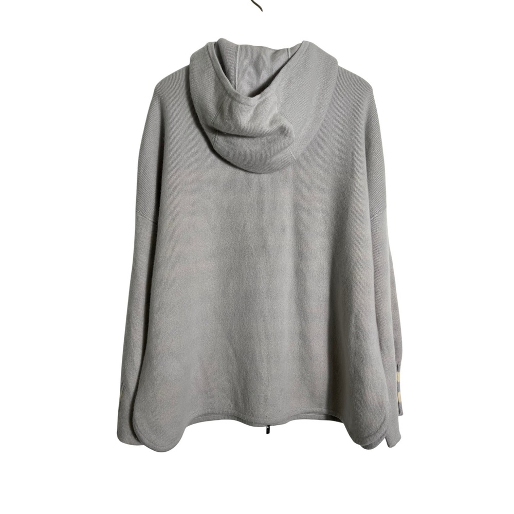 LORO PIANA Baby Cashmere Reversible Full Zip Hoodie Poncho Sweater - Picture 5 of 16